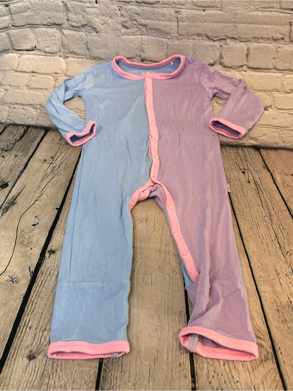 Bubble Baby Color Block Bamboo Snap Romper